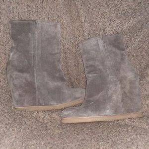 STUART WEITZMAN-Hidden Wedge Bootie- Brown Suede Sz 10